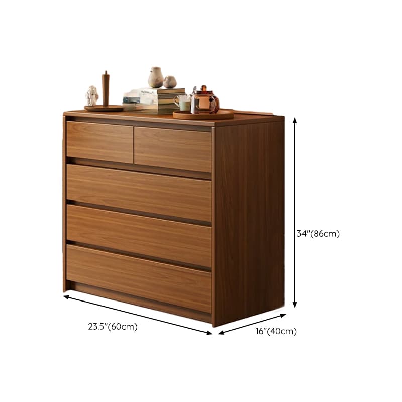 Elegant Brown Wood Double Dresser with Drawers, Modern Style thumbnail 15