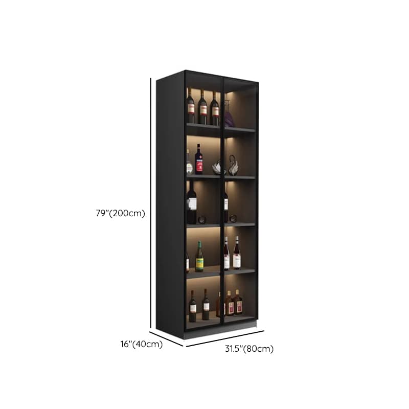 Contemporary Rectangle Utility Storage Cabinet with Storage Cabinet, Composite Wood Countertop, Glass-panel Door in Midnight Black thumbnail 10
