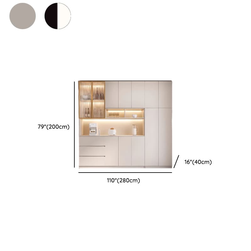 Trendy Sideboard with 3 Drawers, Cupboard, Wide/Standard/Narrow Sizes, 2/1 Shelves, Cabinets, and Glass-panel Door thumbnail 64