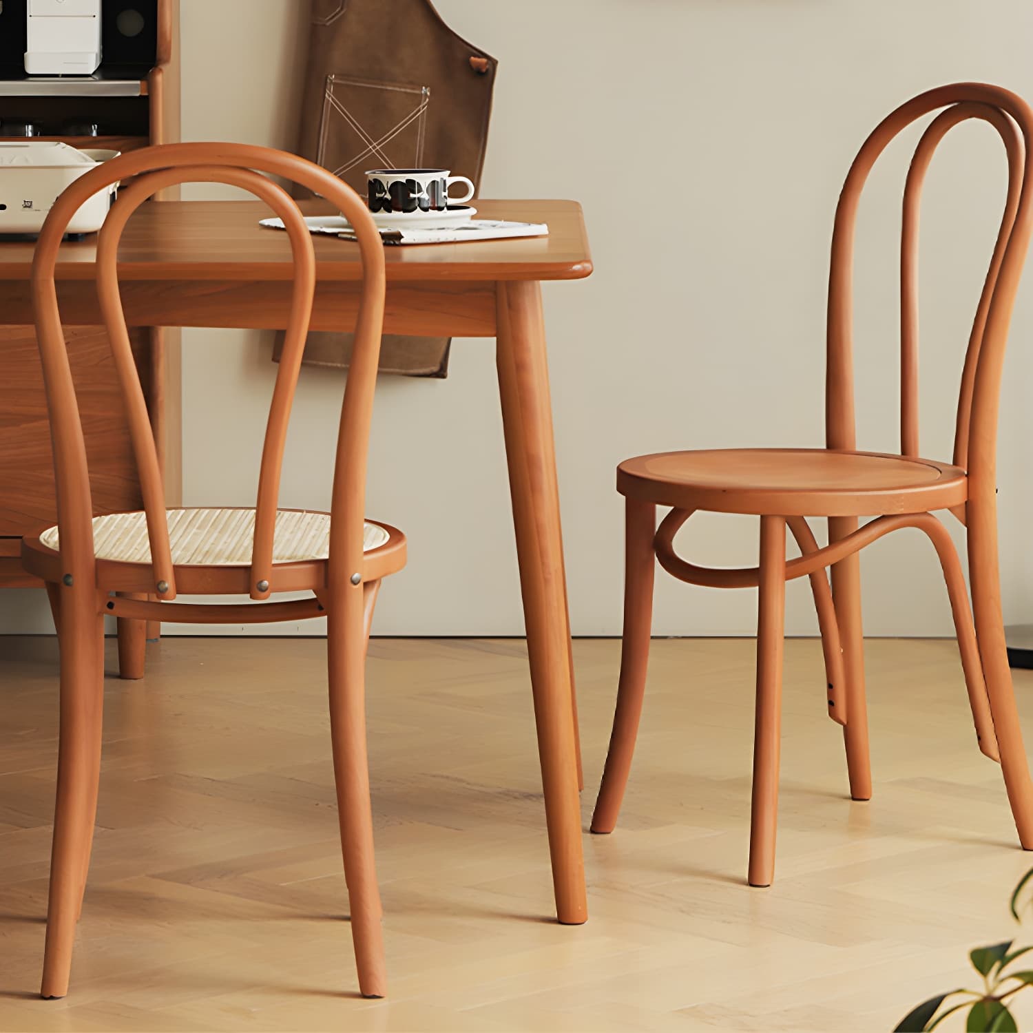 Scandinavian Wooden Side Chair with Standard Height and Armless Design thumbnail 11