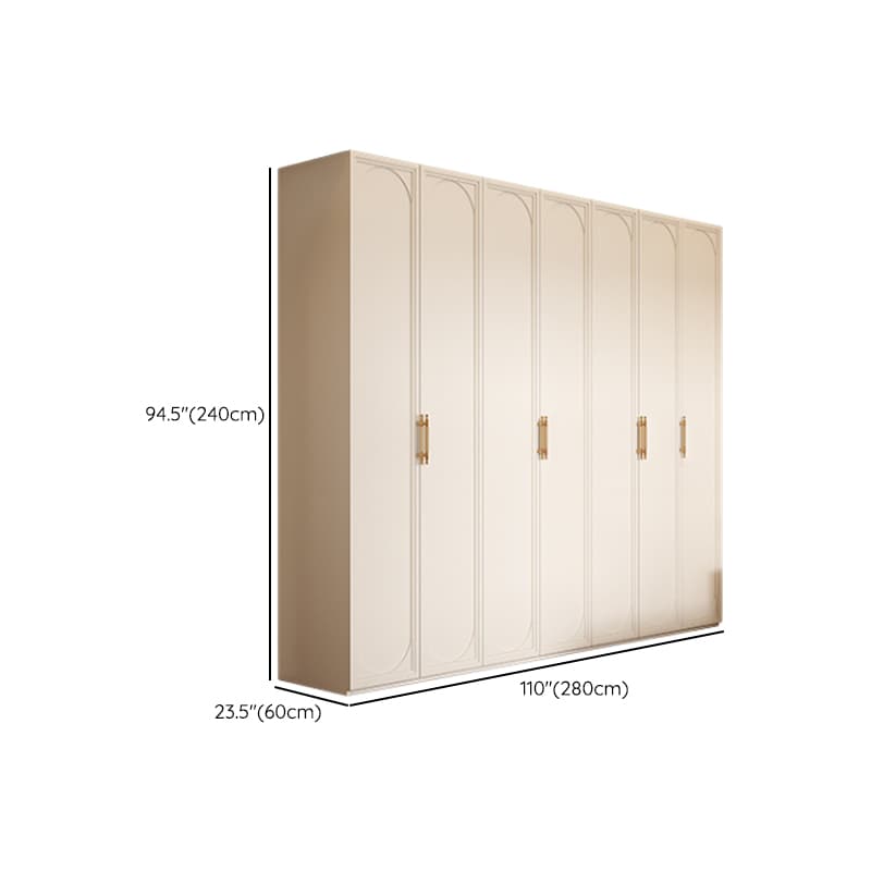 White Minimalist Laminate Wardrobe Closet with Compartments, Soft Close Door, Interior Shelves, and Clothing Rod thumbnail 24