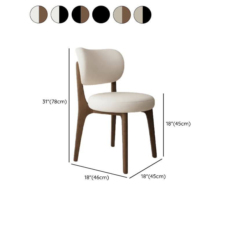 Modish Dining Room Side Chair with Padded Upholstery, Timber Legs, and Low Back thumbnail 12