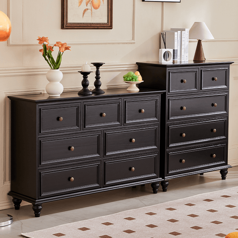 Casual Raw Wood Console Dresser/Semainier with 5/7/9 Drawers in Horizontal/Vertical Orientation thumbnail 7