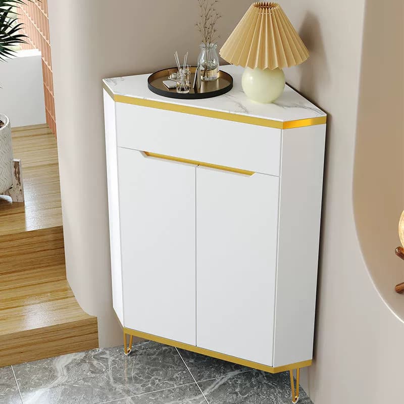 Glam Gold Corner Cabinet with Drawers and Cabinet Included- Scratch resistant & Soft-Close Doors thumbnail 6