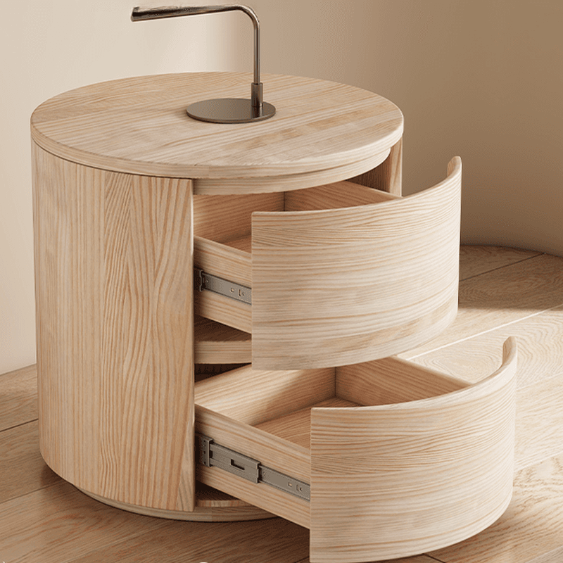 Modish 2 Tiers Drawer Storage Bedside Table with Solid Wood Countertop thumbnail 22