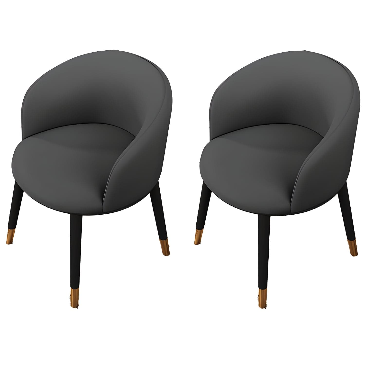 Contemporary Leather Home Arm Chair Solid Back Matte Finish Dining Chair thumbnail 18