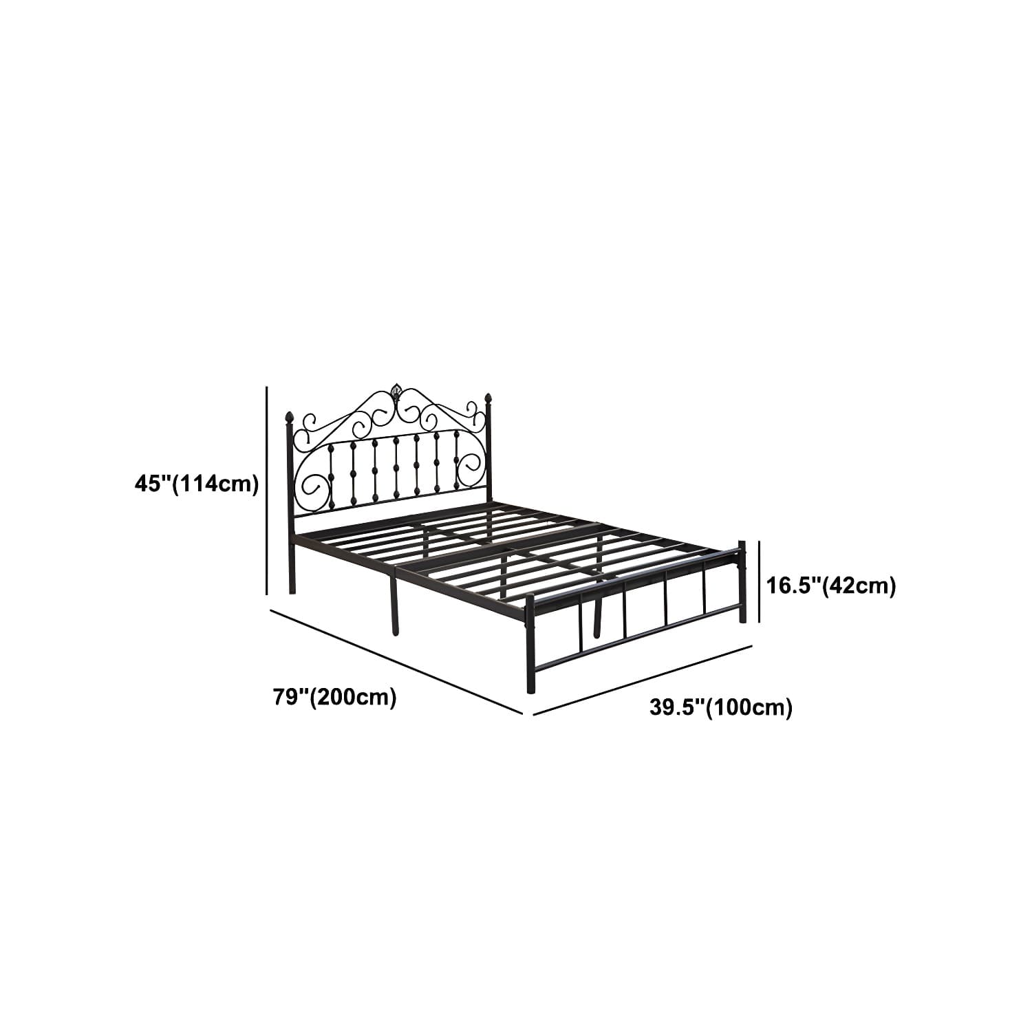 Glam Style Metal Iron Material with Headboard Gold/black/white Bed thumbnail 17