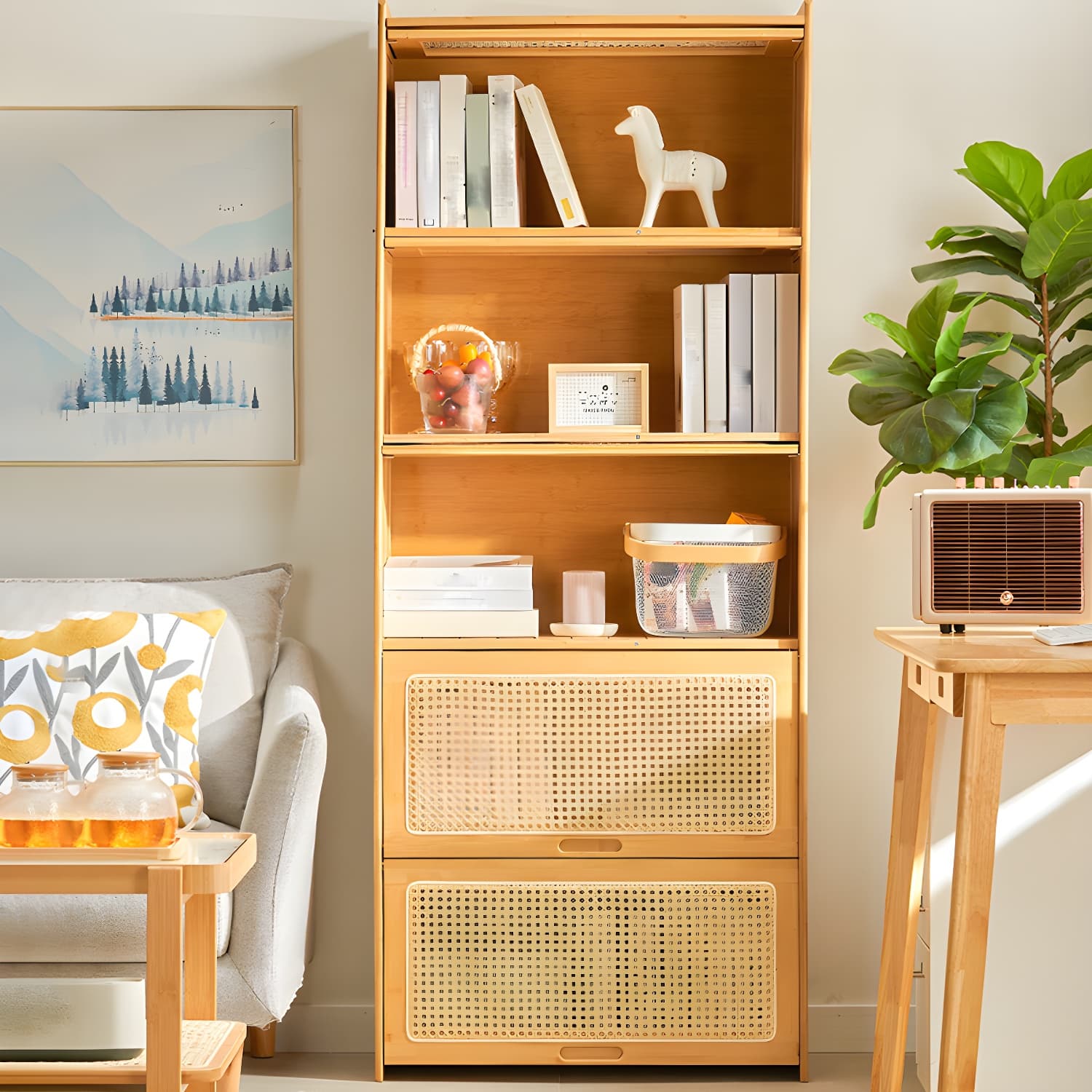 Minimalistic Solid Wood Accent Cabinet Rectangle Storage Cabinet thumbnail 5