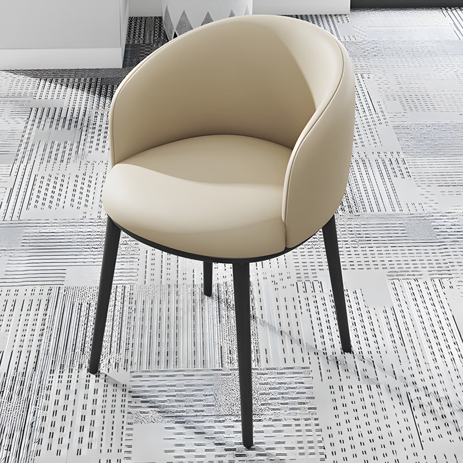 Modern Upholstered Home Arm Chair Solid Back Matte Finish Dining Chair thumbnail 28