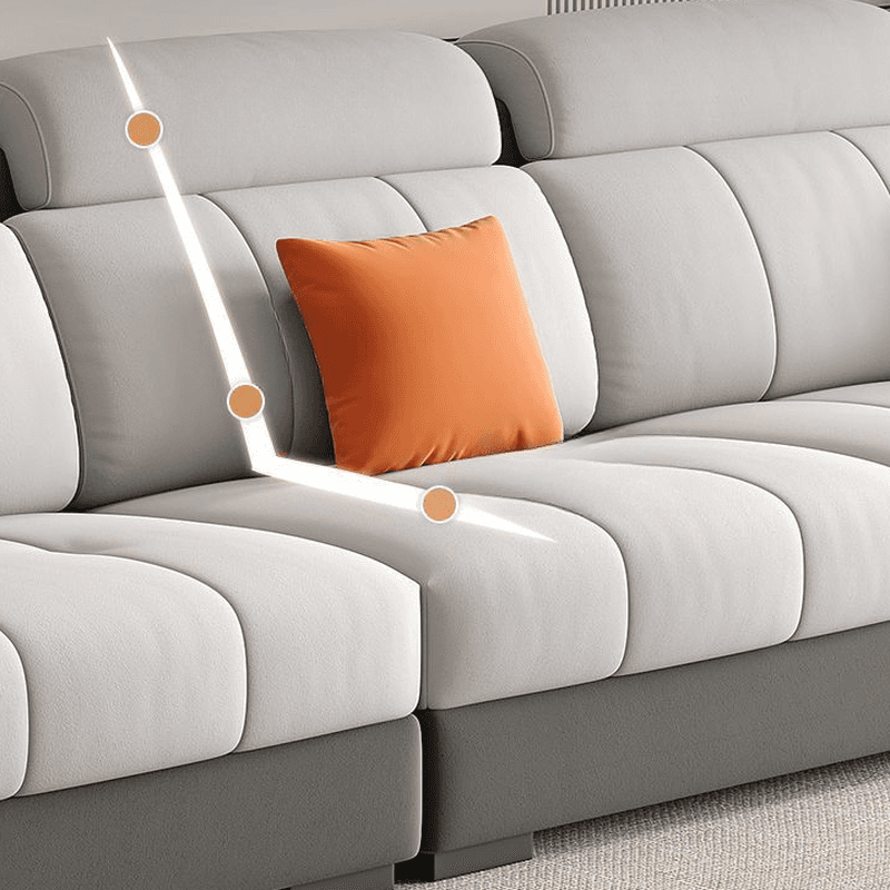 Straight Scratch-repellent Sofa with Side Pocket and Horizontal Flared Arm, Includes 1 Ottoman thumbnail 6
