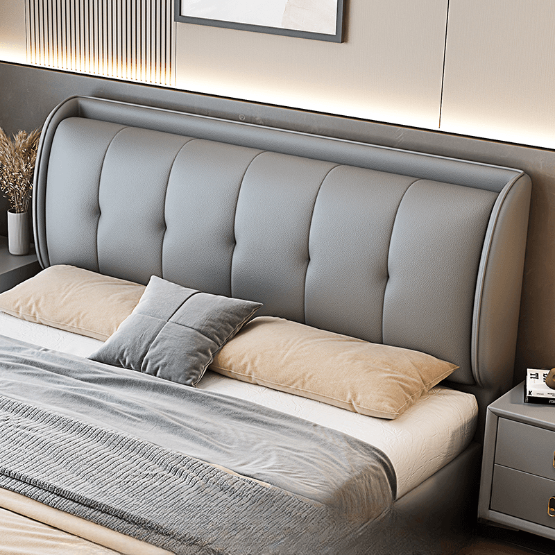 Modish Timber Panel Headboard with No Distressing, Arched/Rectangle/Camelback Shape for Full/King/Queen Bed, Featuring Sponge Upholstery Fill and Standard Height thumbnail 5