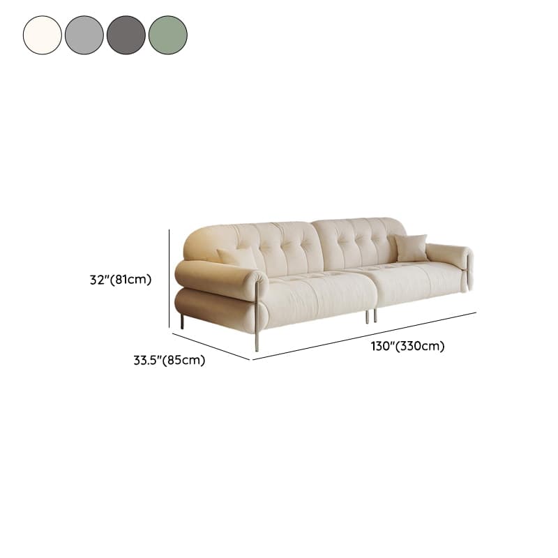 Tear Resistant Standard Sofa with Pu/Flannel Upholstery in Grey/Auburn/Ivory thumbnail 26