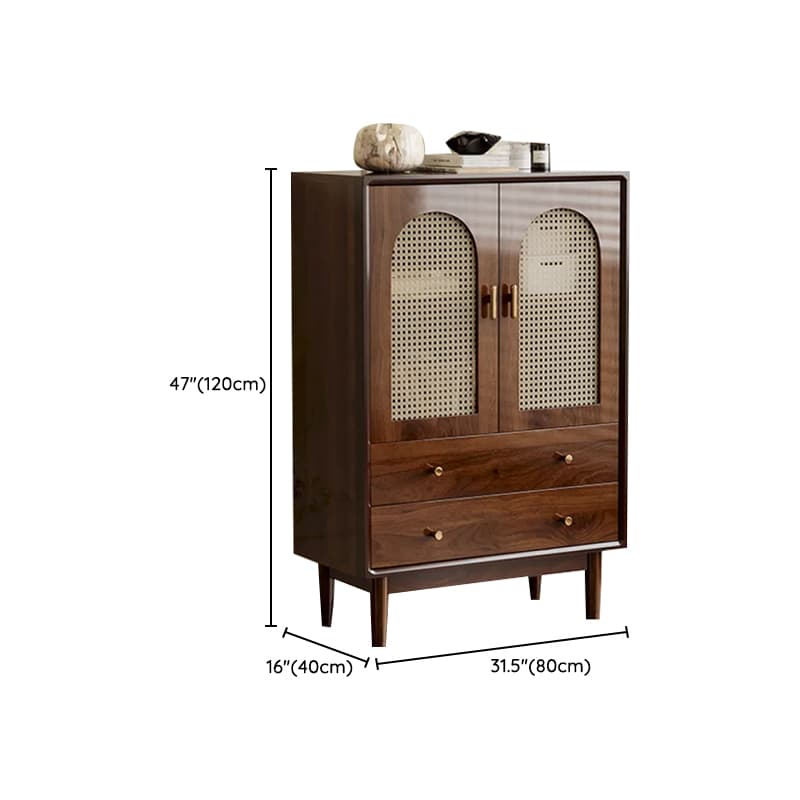 Independent Composite Wood Utility Storage Cabinet with Cabinet, Glass Door, Flexible Shelf, and Cabinet Knobs in Cocoa thumbnail 18