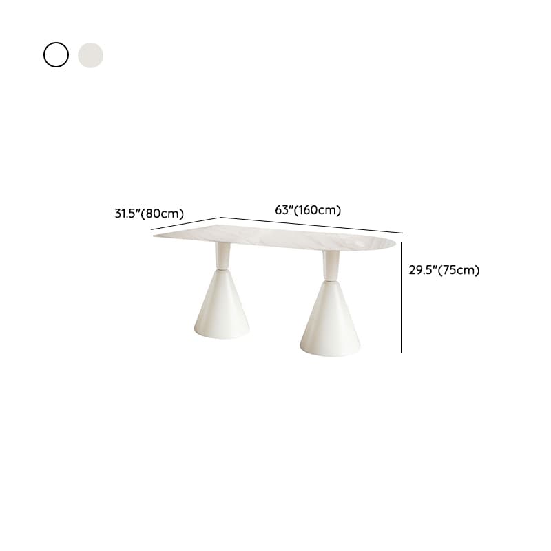 Simplistic Dining Table with Chalk Stone Top, Fixed Table, Seats 4 to 8, Scratch-immune thumbnail 21