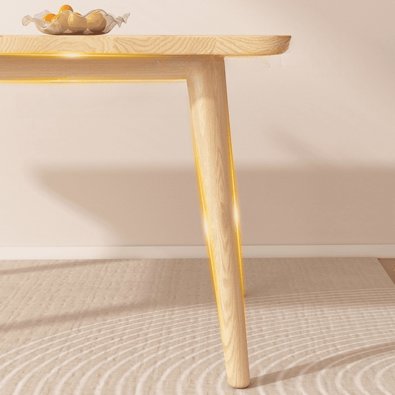 Dining Table Set with Rectangular Recycled Wood Fixed Table and Padded Chair Back in White/Auburn/Unfinished thumbnail 6
