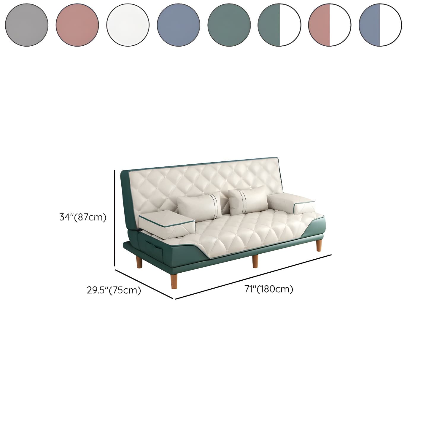 Contemporary Tight Back Convertible Sofa and Chaise with Pillow Top Arm thumbnail 25