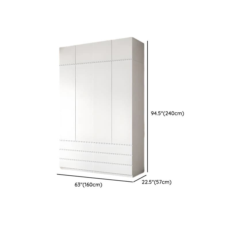 White Contemporary Alloy Cabinet Armoire with 3/6/9 Drawers, Flexible Shelf, and Hanging Rod thumbnail 24