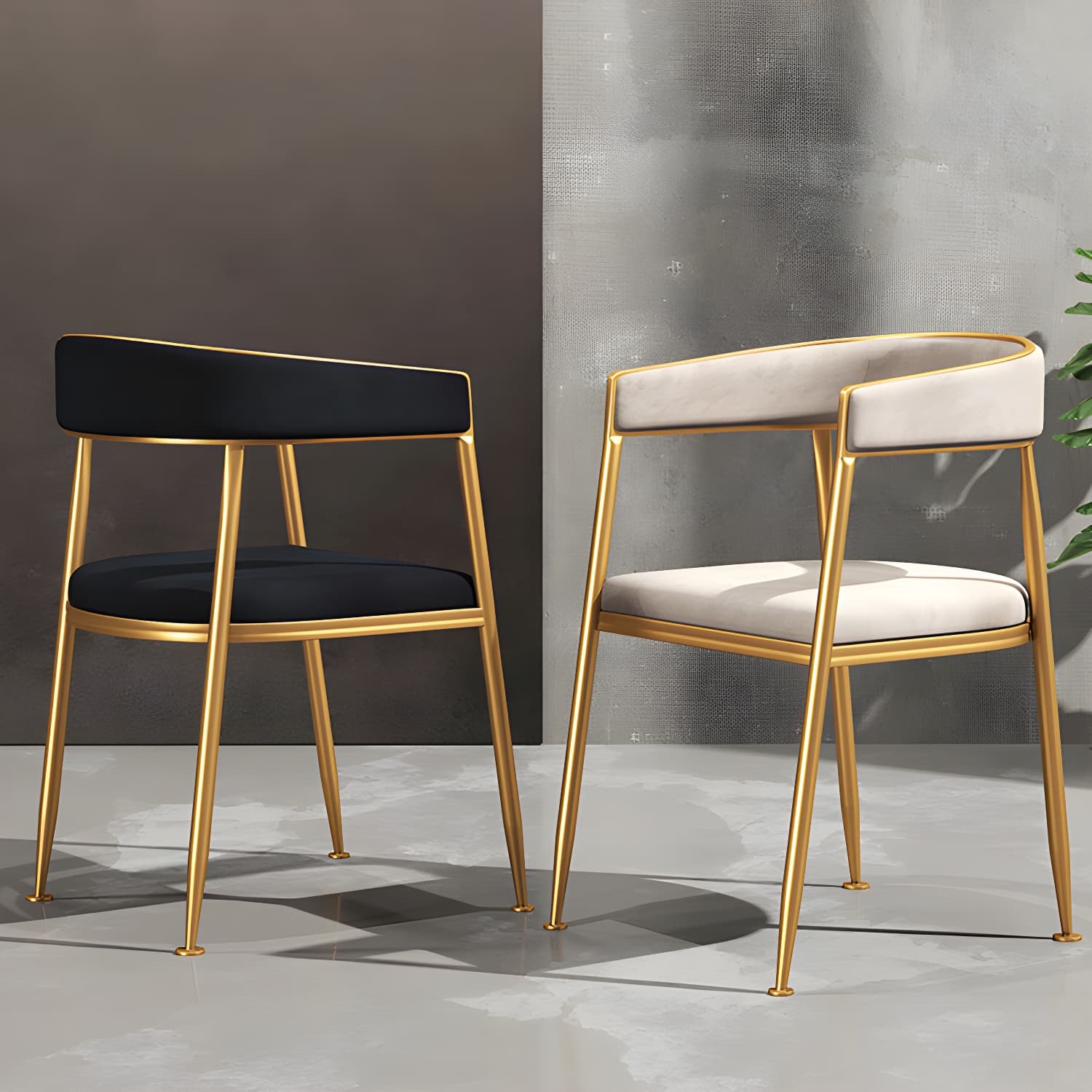 Glam Gold Metal Arm Chair Open Back Dining Side Chair with Upholstered thumbnail 23