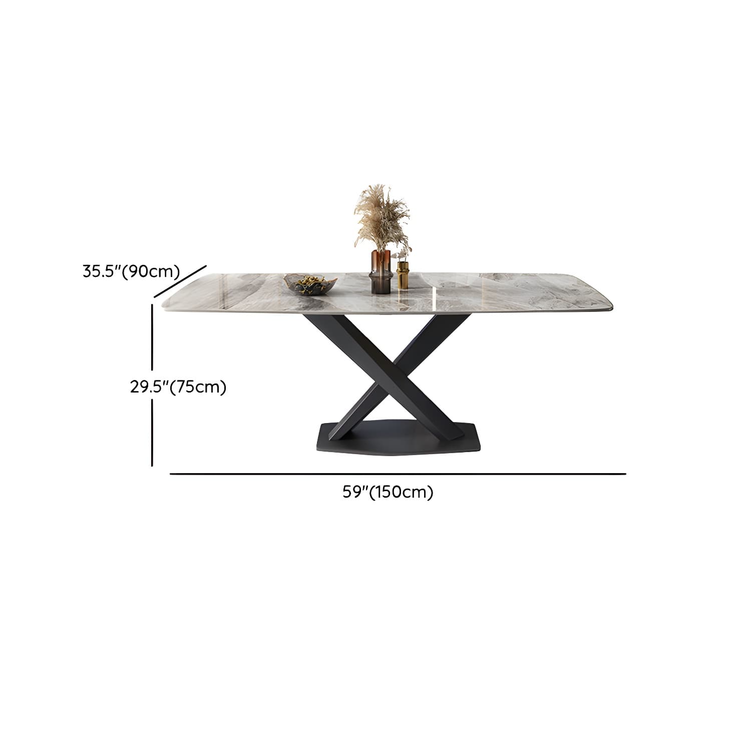 Modern 5/7-Piece Dining Set with Upholstered Chairs in Beige and Slate Table Top thumbnail 14