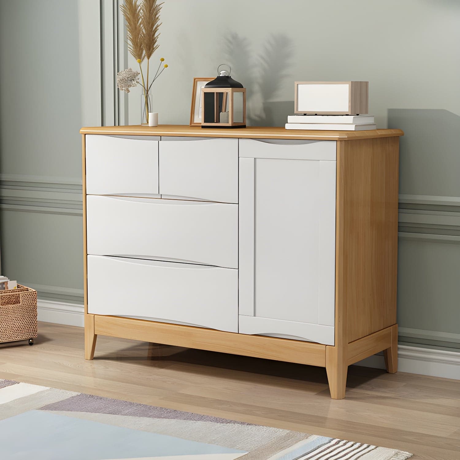 29.5"Tall 4 - Drawer Accent Cabinet, Wooden Rectangle Cabinet thumbnail 2