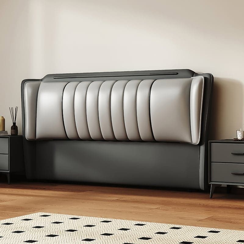 Modish Style Panel Headboard in Timber with No Distressing, Rectangle Shape for King/Queen/Full Bed, Featuring Sponge Upholstery and Standard Height thumbnail 3