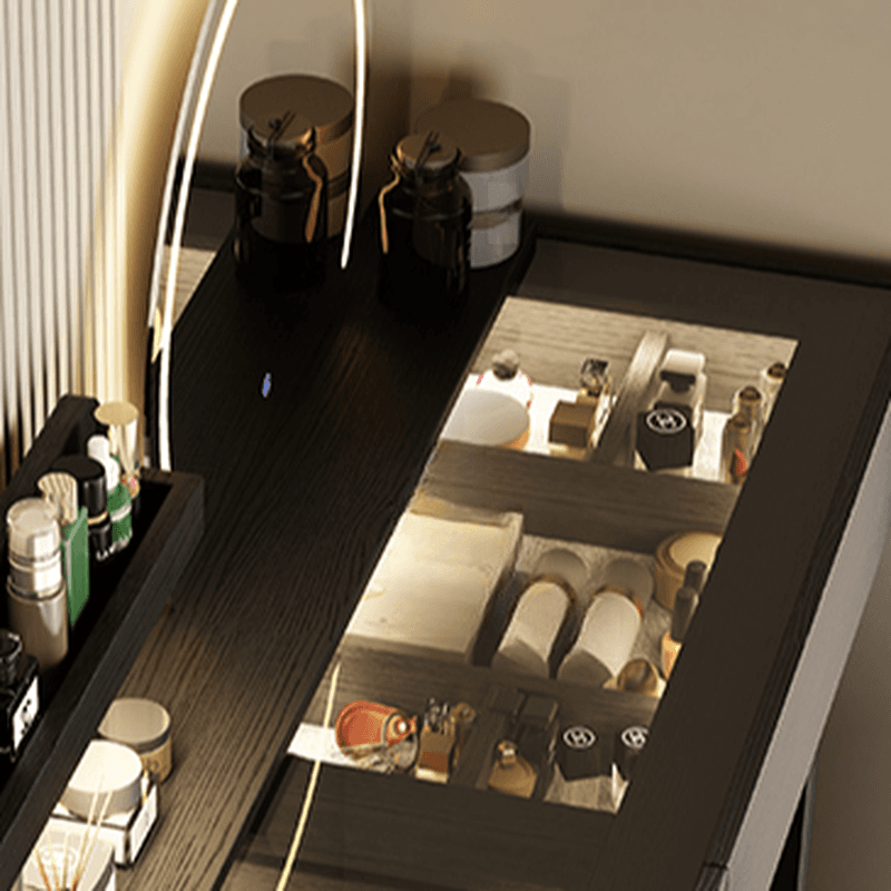 Multi-Purpose Tan Vanity Set with Lighting, Scalable 2-in-1 Adjustable Touch and Brightness thumbnail 6