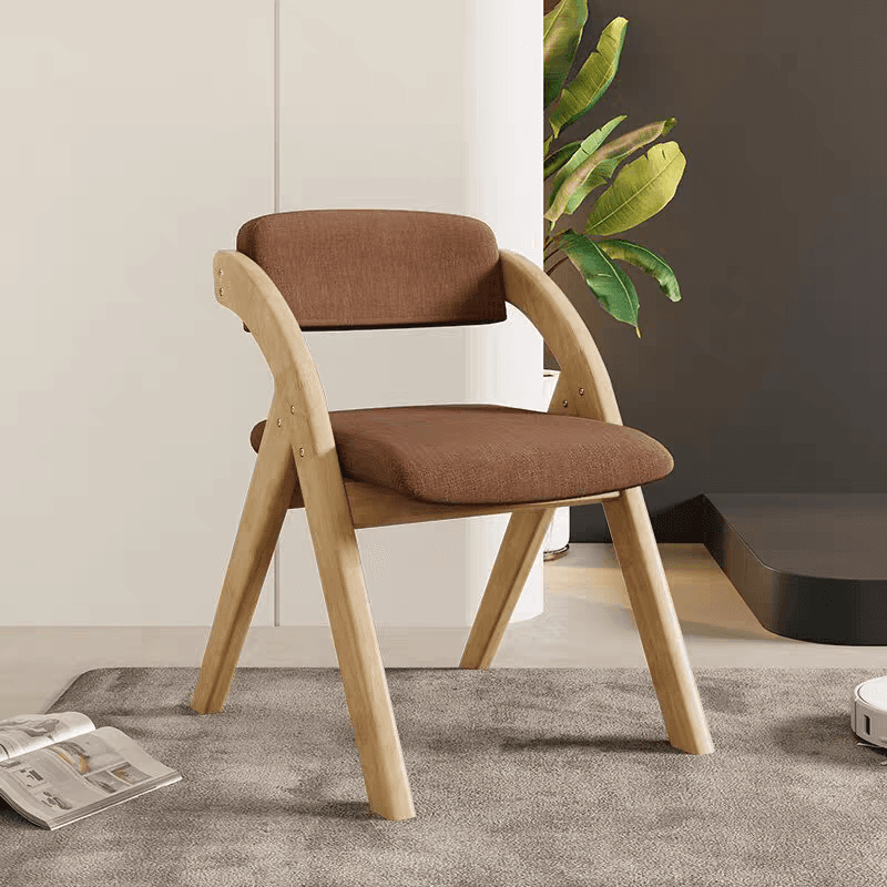 Casual Collapsible Side Chair with Midnight Black/Walnut/Wood Grain Rubberwood Legs and Upholstered Uncovered Back thumbnail 11