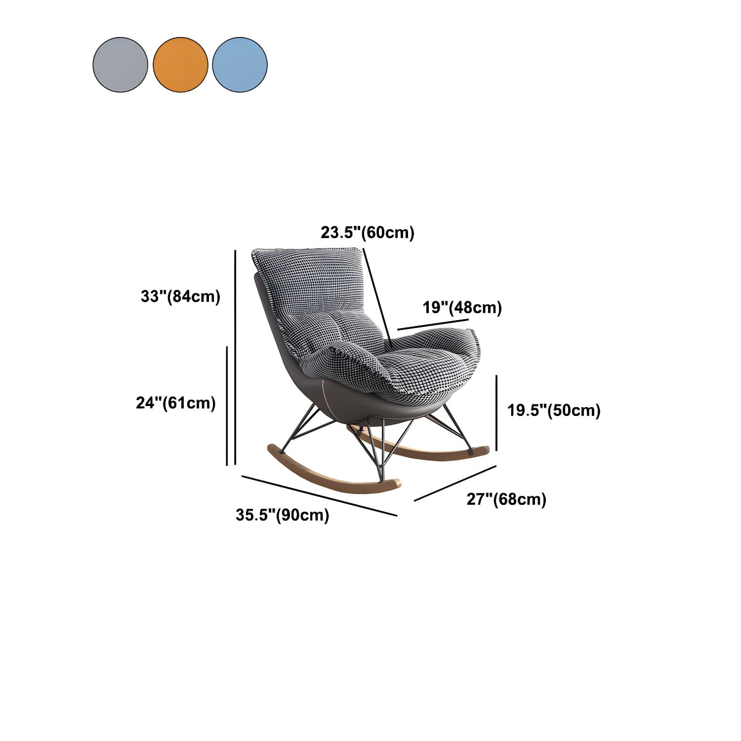Upholstered Rocker Chair Living Room Rocking Chair with Padded Seat thumbnail 23
