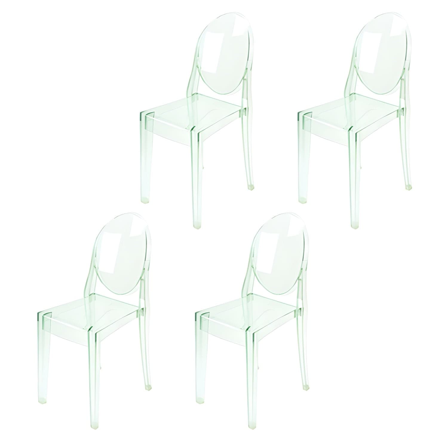 Scandinavian Winehouse Plastic Side Chair Transparent Open Dining Chair (Set of 4) thumbnail 8