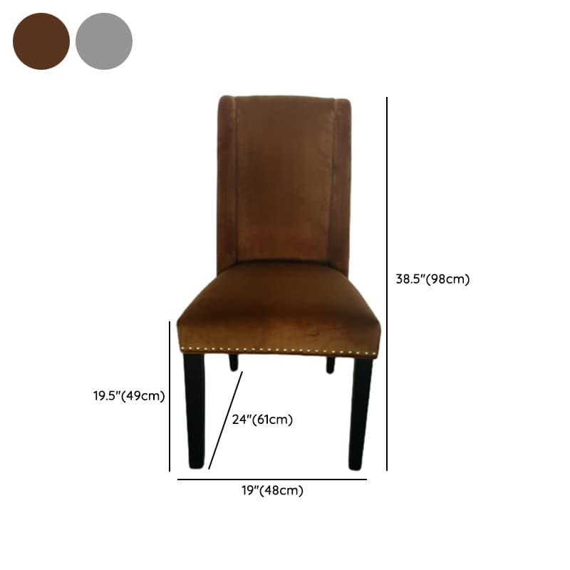 Flannel/Linen/PU Upholstered Stable Framed Armless Chair with Parsons Back and Nailhead Trim for Dinette in a Trendy Style thumbnail 21
