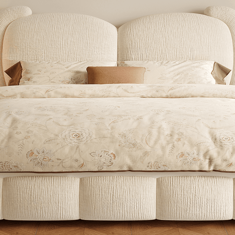 Solid Color Storage Included Panel Bed with 3 Storage Boxes and Panel Headboard, Upholstered in Sponge thumbnail 4