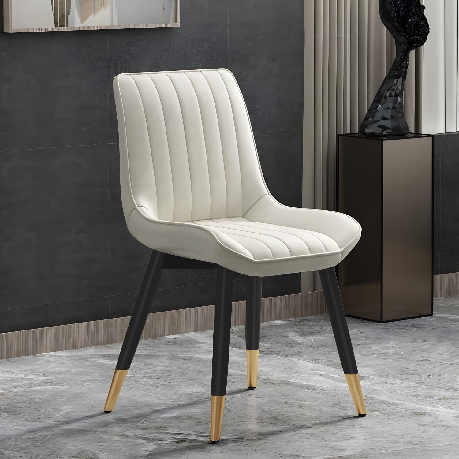 Glam Faux Leather Dining Chair Parsons Chair in Matte Finish for Home thumbnail 21