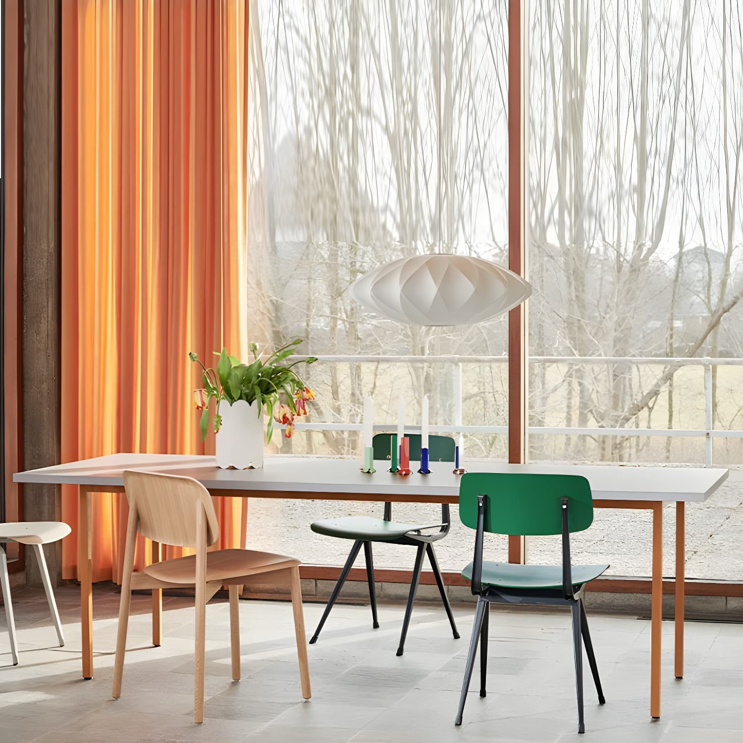 Scandinavian Wooden Rectangular Dining Table with Standard Height Legs thumbnail 4