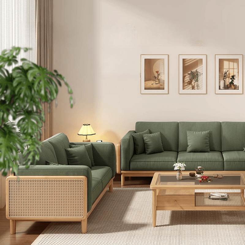 Victorian Style Jade Green Sofa Couch/Single Sofa for Sitting Room with 1 to 5 Pillows thumbnail 4