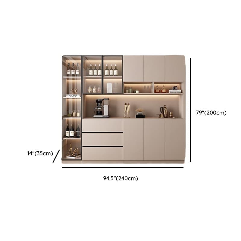 Wide/Standard/Narrow Modern Timber 3 Drawers 2 Shelves/3 Shelves/1 Shelf Glass Doors Pantry Hutch Sideboard thumbnail 41