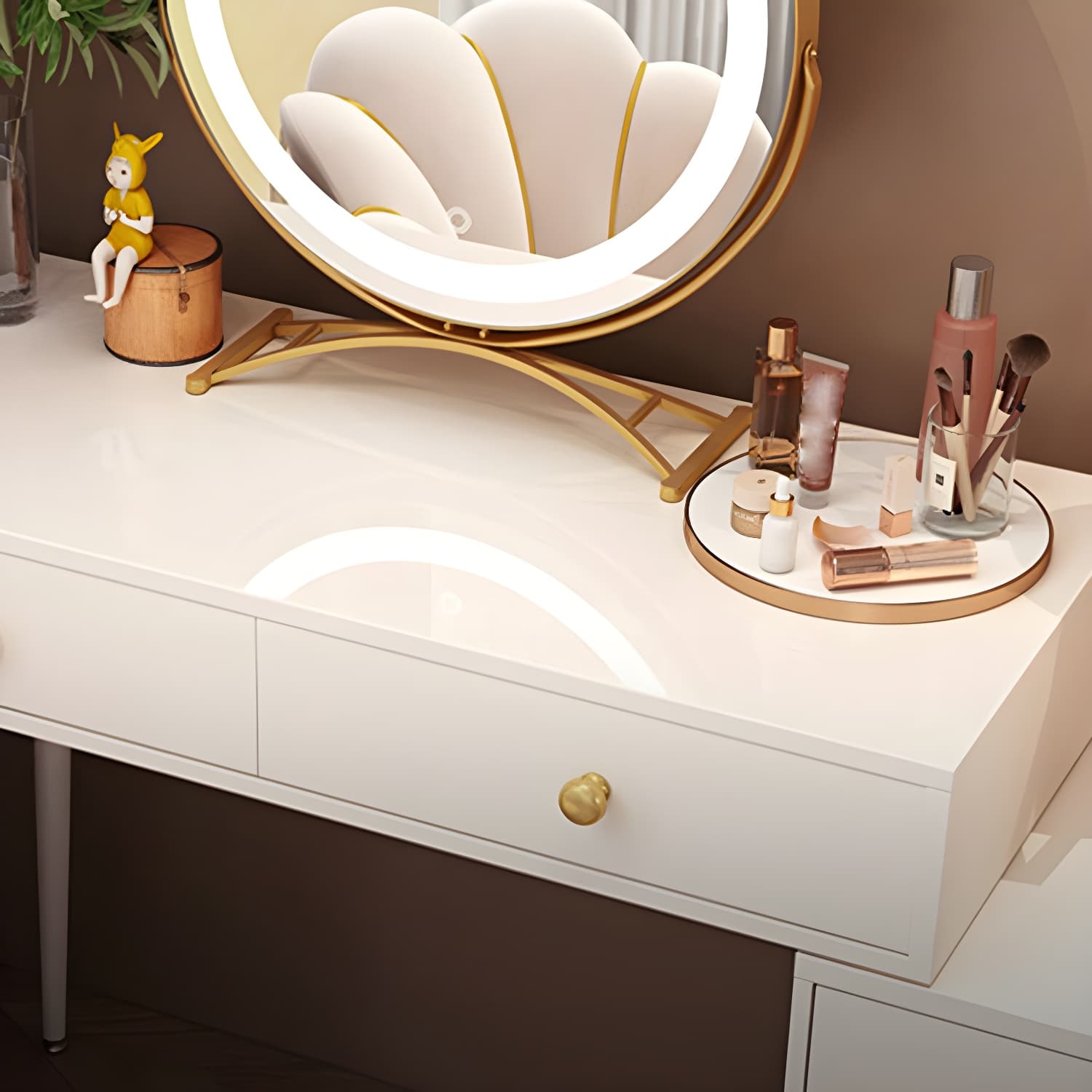 2-Drawer Vanity Tables Bedroom Makeup Vanity Desk Table with Drawer thumbnail 9