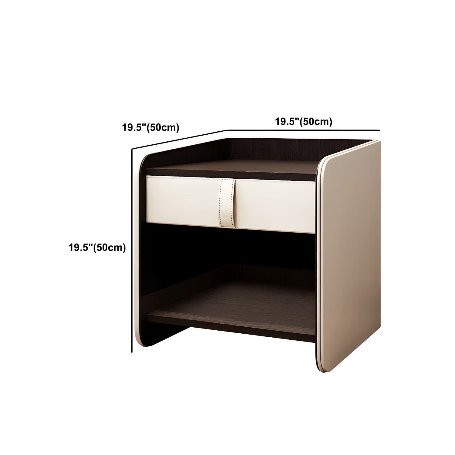 Faux Leather Nightstand 1 - Drawer Nightstand with Wood Accents thumbnail 16