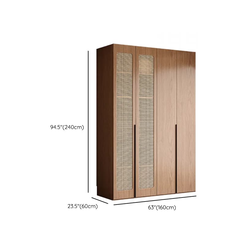 Cocoa Art Deco Self-supporting Cabinet Armoire with Soft Close Drawer, Interior Shelves, and Hanging Rod thumbnail 29