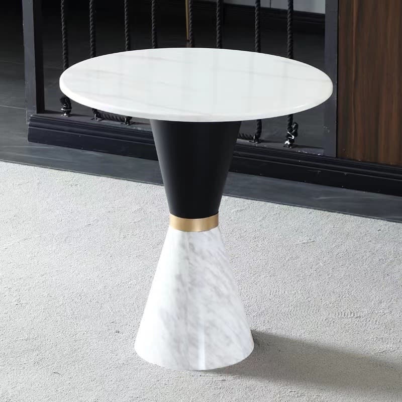 Glamorous Rounded Stone Dining Table for 2, Scratch-proof and Fixed Mechanism thumbnail 14