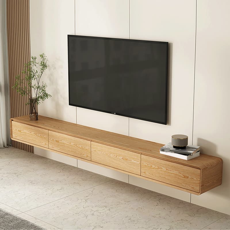 Floating Mount Rectangle TV Stand with Door Living Room Black/White/Natural/Walnut thumbnail 10