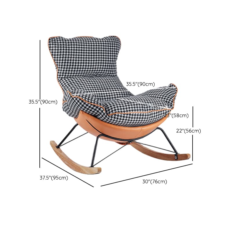 Comfortable Upholstered Rocking Chair with Solid Wood Frame for Modern Home Decor thumbnail 21