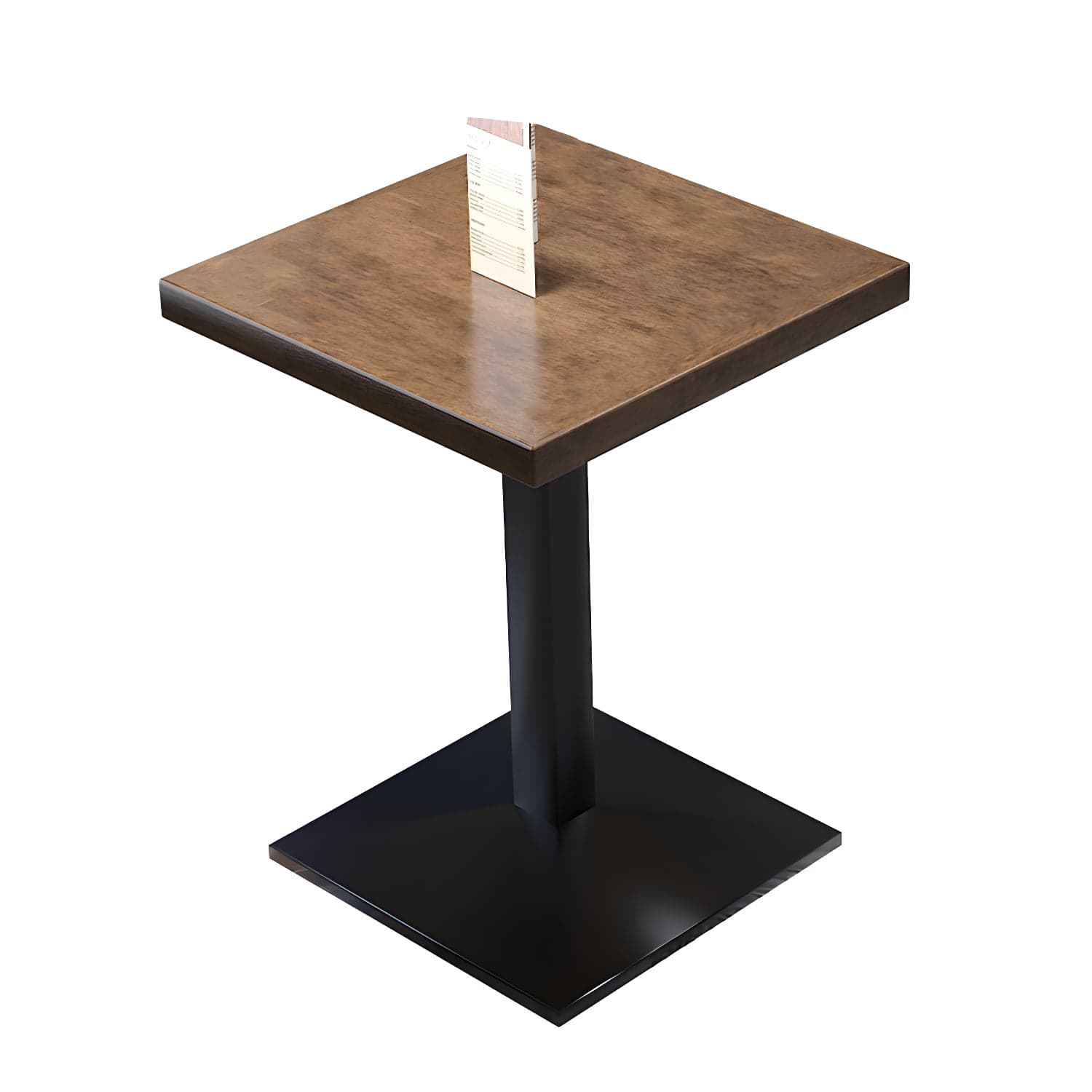 Metal Industrial Pedestal Dining Table Wood Top Table for Kitchen and Dining Room thumbnail 11