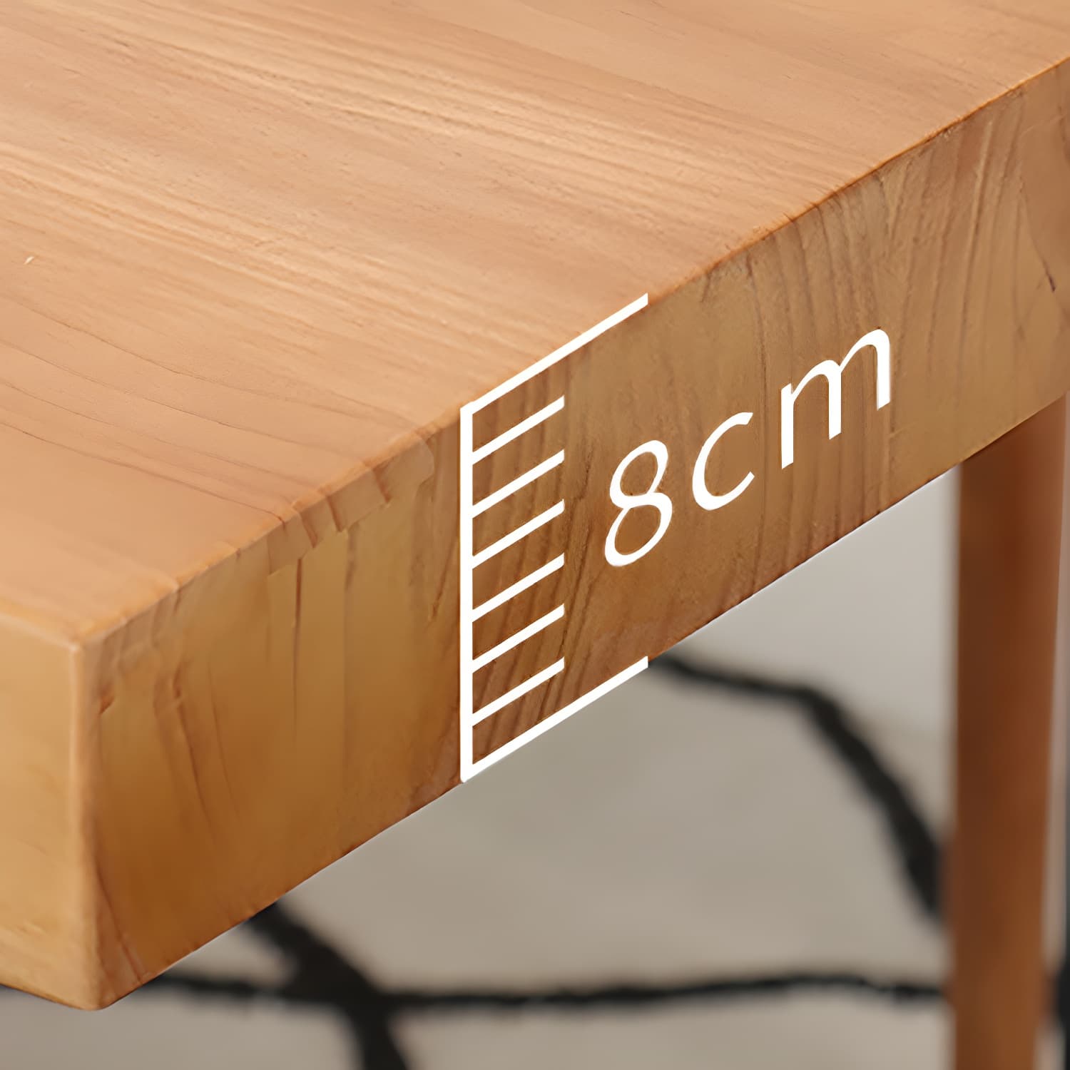 Industrial Rectangle Dining Table Pine Solid Wood Table with 4 Black Metal Legs thumbnail 8