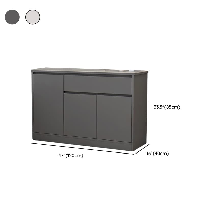 Buffet Table/Server with 1 Drawer, Drawers Storage, Sintered Stone Countertop, Adjustable Shelving, and 4 Doors/3 Doors/2 Doors Tabletop thumbnail 15