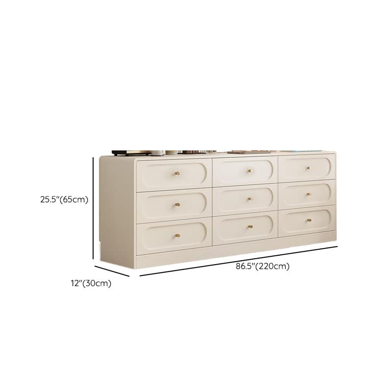 Chalk Casual Composite Wood Console Dresser with 9/6 Drawers in Horizontal Design thumbnail 29
