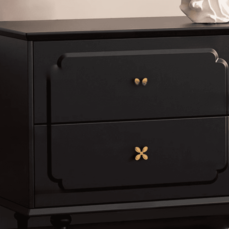 Black Art Deco Wooden TV Stand with Shelf, 4 Drawers, 2 Cabinets, and Cable Management thumbnail 6