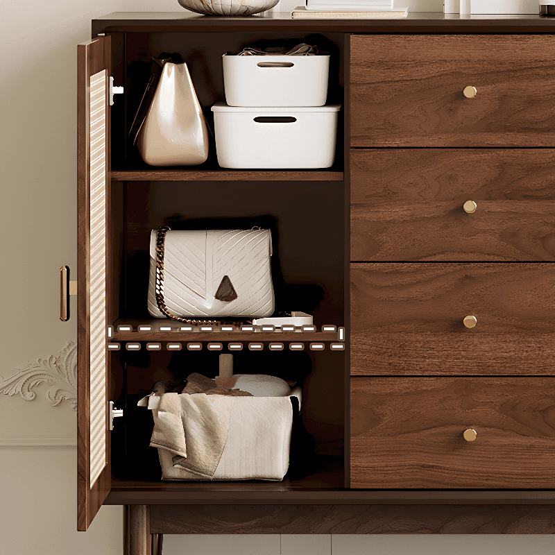 Independent Composite Wood Utility Storage Cabinet with Cabinet, Glass Door, Flexible Shelf, and Cabinet Knobs in Cocoa thumbnail 14