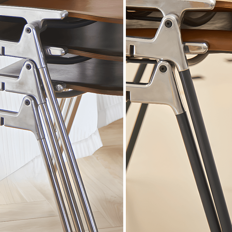 Old School Ventilated Back Armless Chair with Ink/Metallic Metal Legs, Nestable thumbnail 24