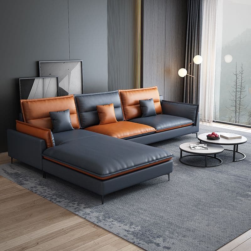 Casual Straight Stain Resistant Sofa in Dark Grey with Horizontal Orientation, Sponge Seat Fill, and Square Arm thumbnail 3