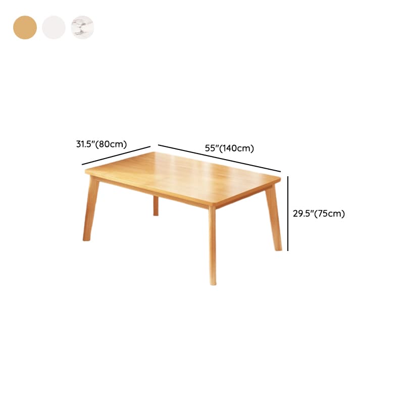 Dining Table Set with Rectangular Recycled Wood Top, 4 Legs, Fixed Table, Padded Chair with Back, Available in 5-piece/7 Piece Set/3 Pieces thumbnail 12